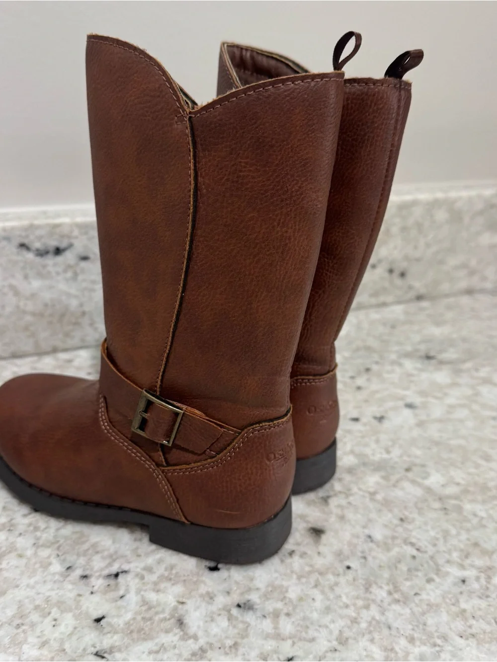 OshKosh B'gosh Brown Zipper Kids Buckle Boots
